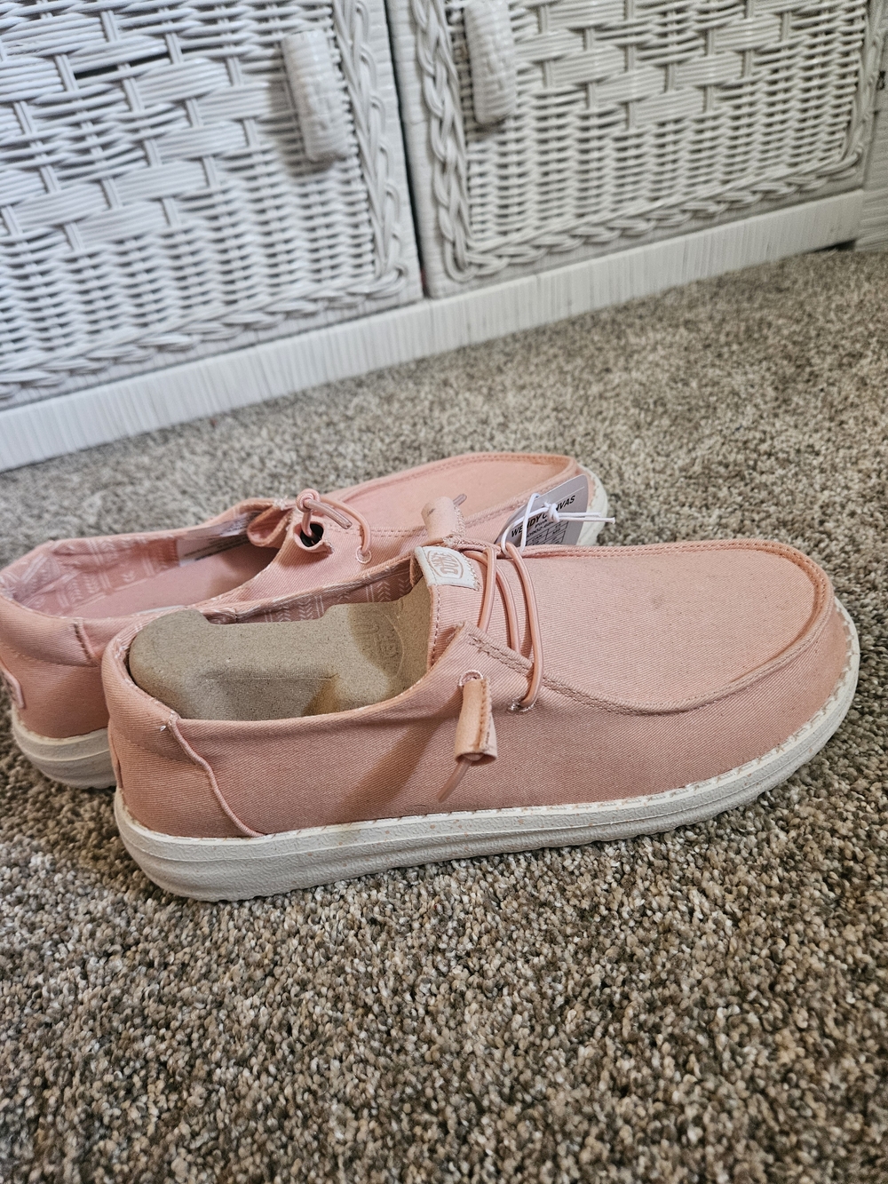 Hey Dude Wally Canvas Slip-On Sneakers in Peach - Picture 2 of 5